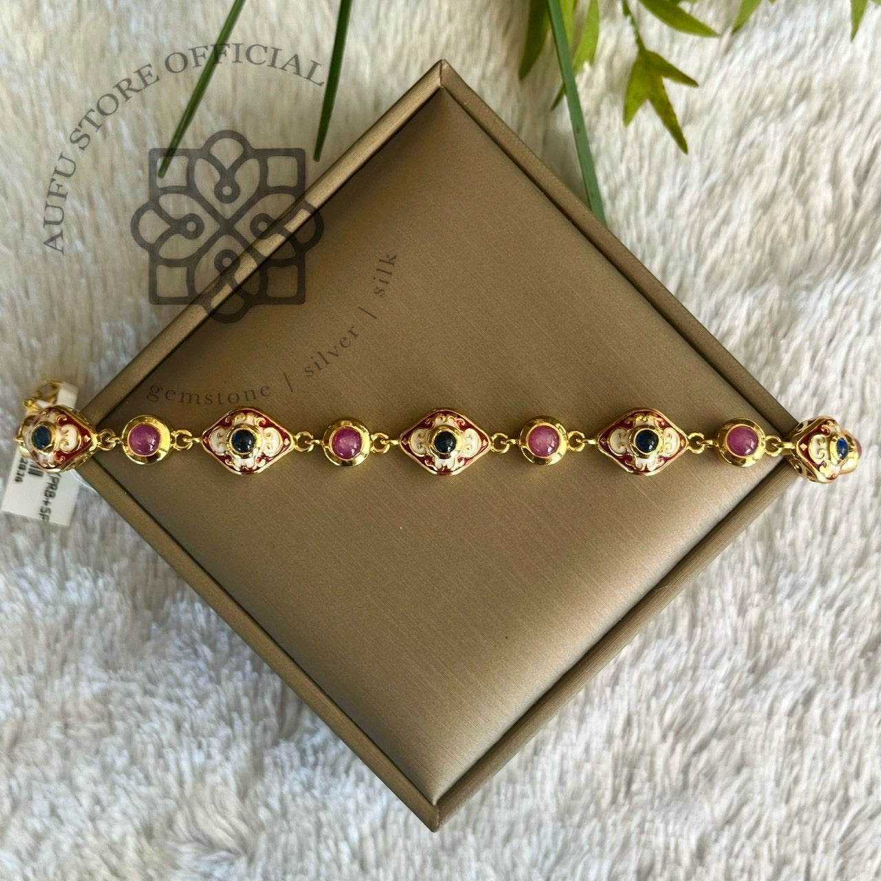 สร้อยข้อมือทับทิมลงยา รุ่น “Royal Ruby Heritage” “ราชชาดาศิลป์ Royal Ruby Heritage – Enamel & Ruby Bracelet