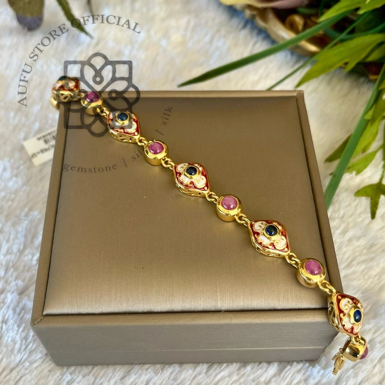 สร้อยข้อมือทับทิมลงยา รุ่น “Royal Ruby Heritage” “ราชชาดาศิลป์ Royal Ruby Heritage – Enamel & Ruby Bracelet